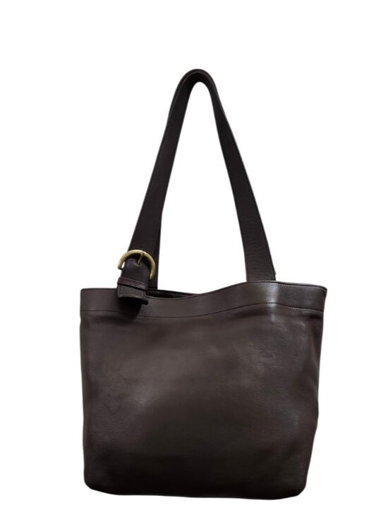 Coach Vintage Brown Leather Tote Bag Shoulder Purse USA Made Large 